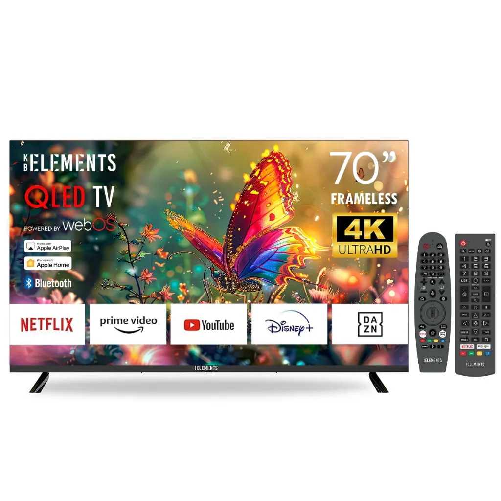 KB Elements 70" QLed Tv UHD 4K Smart Frameless – WebOS | ELT70WQ8DE