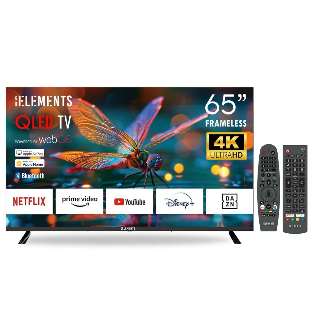 KB Elements 65" QLed Tv UHD 4K Smart Frameless – WebOS | ELT65WQ8DE