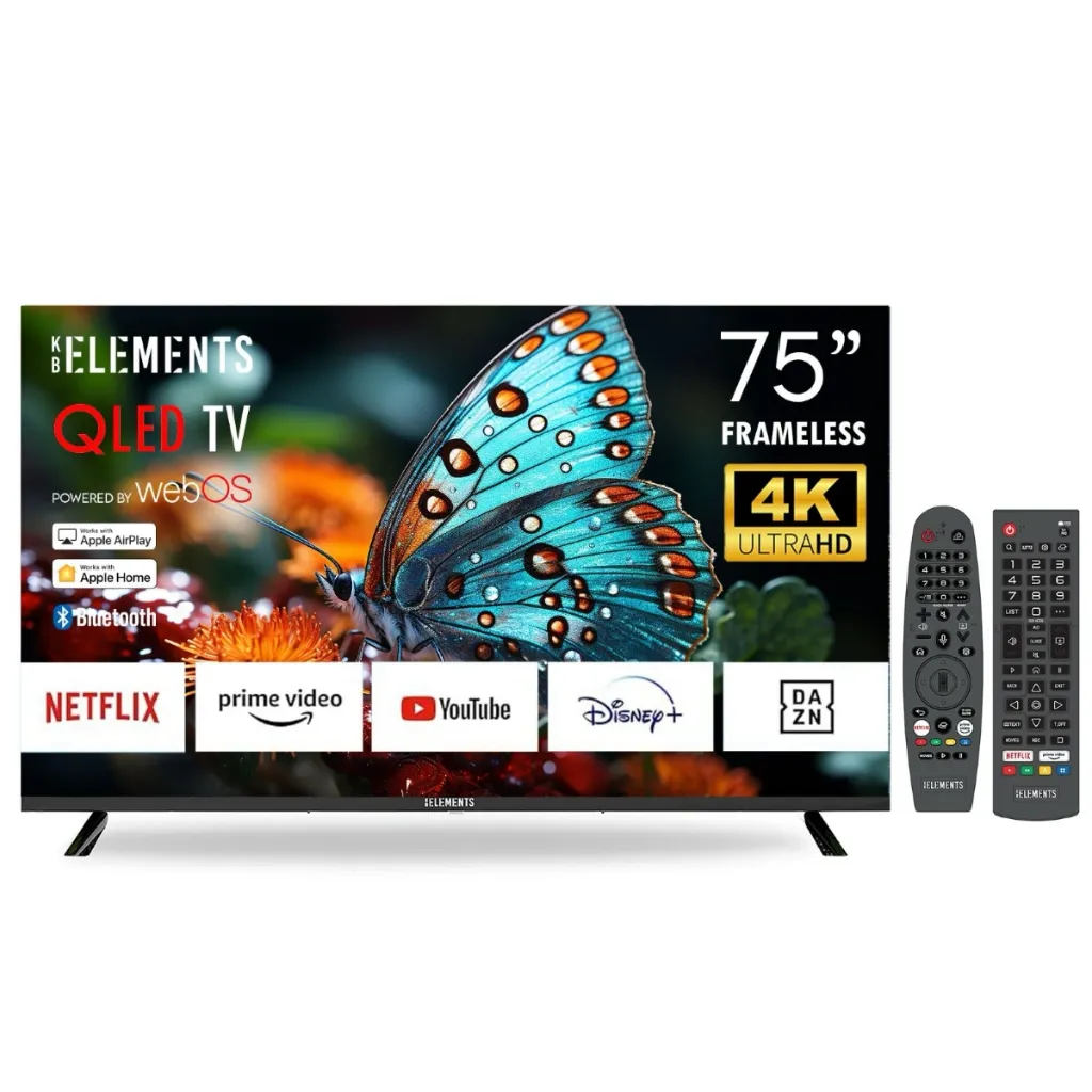 [101823] KB Elements 75″ QLed Tv UHD 4K Smart Frameless – WebOS | ELT75QL7DE