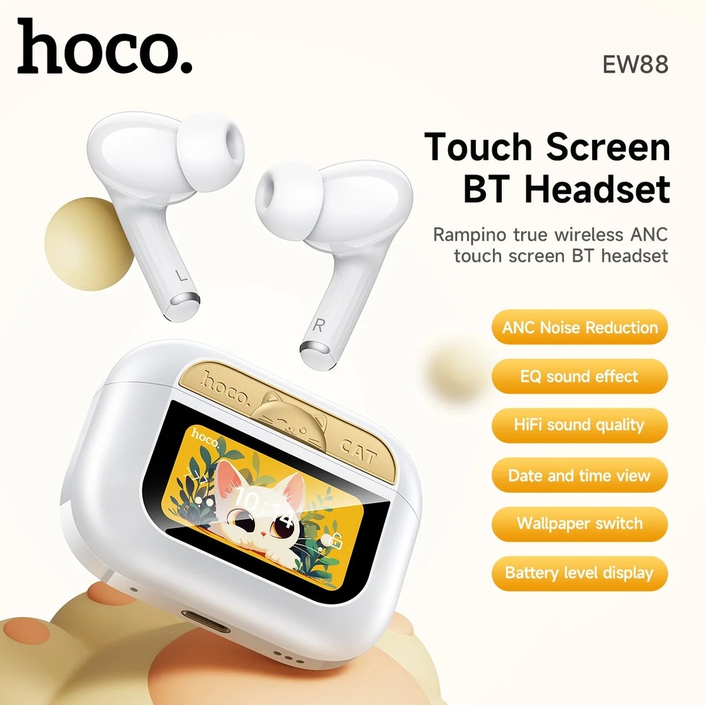 [102019] Hoco Crystal TWS Airpods Black - EW202