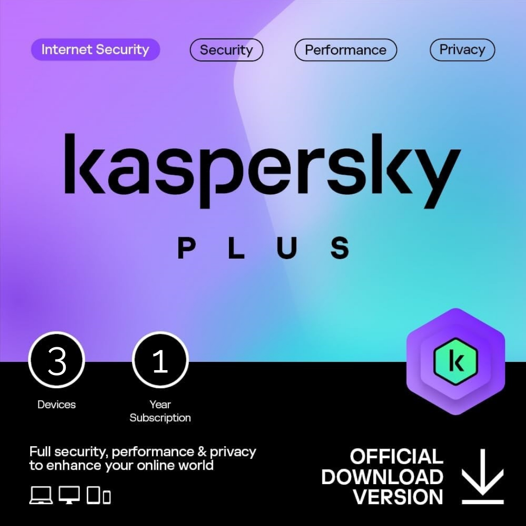 Kaspersky Plus 3 Devices - 1 Year Subscription