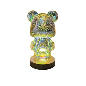 3D Bear Firework Light RGB Atmosphere Dimming Table Night Lamp Projector