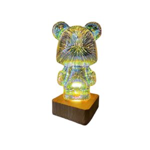 3D Bear Firework Light RGB Atmosphere Dimming Table Night Lamp Projector Squared