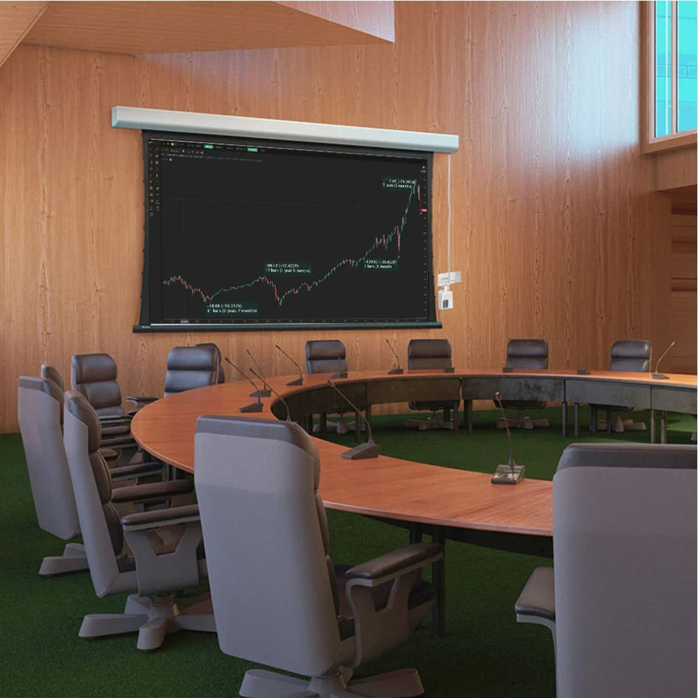 Buerotika Electric Wall Projector Screen White 300cm x 300cm BW18-E300 – WEBP -4