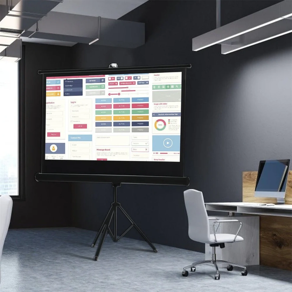 Buerotika Tripod Projector Screen White 240cm x 240cm BW18-T240 – WEBP -3