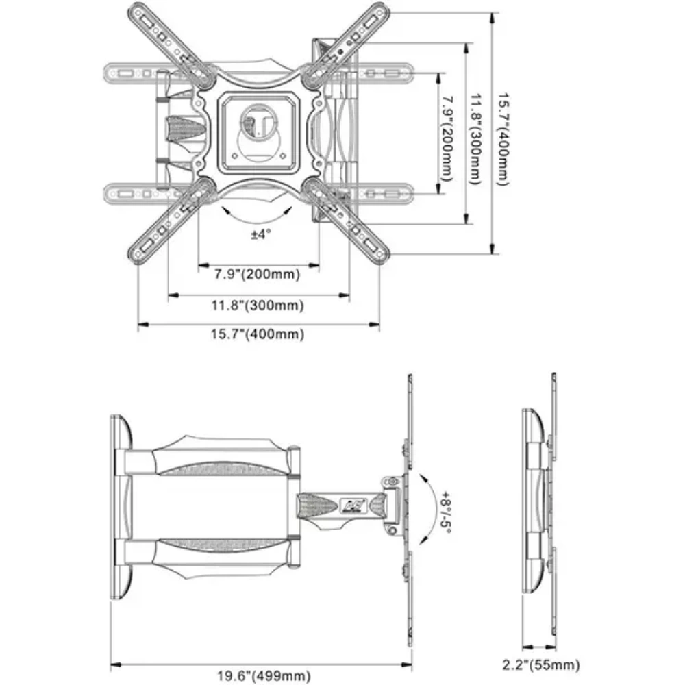 Full Motion Cantilever TV Wall Mount & Bracket LEDLCD Tilt & Swivel 32–65 P4 – WEBP -8