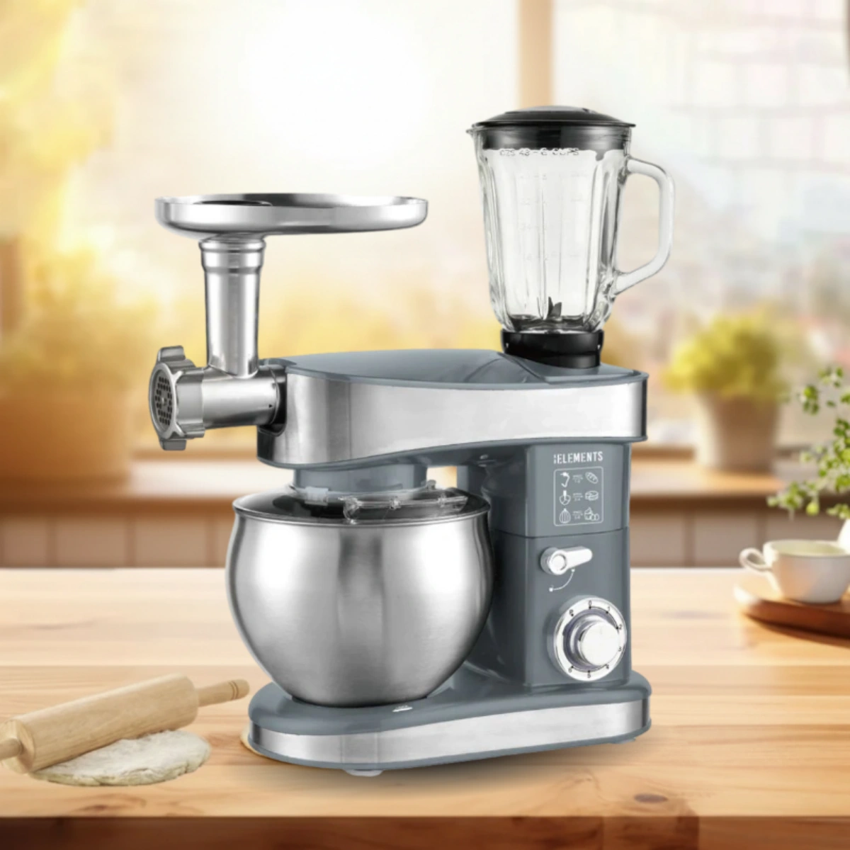 KB Elements Stainless Steel Stand Mixer 7.5 Liters ELK75LP-GR – WEBP -1